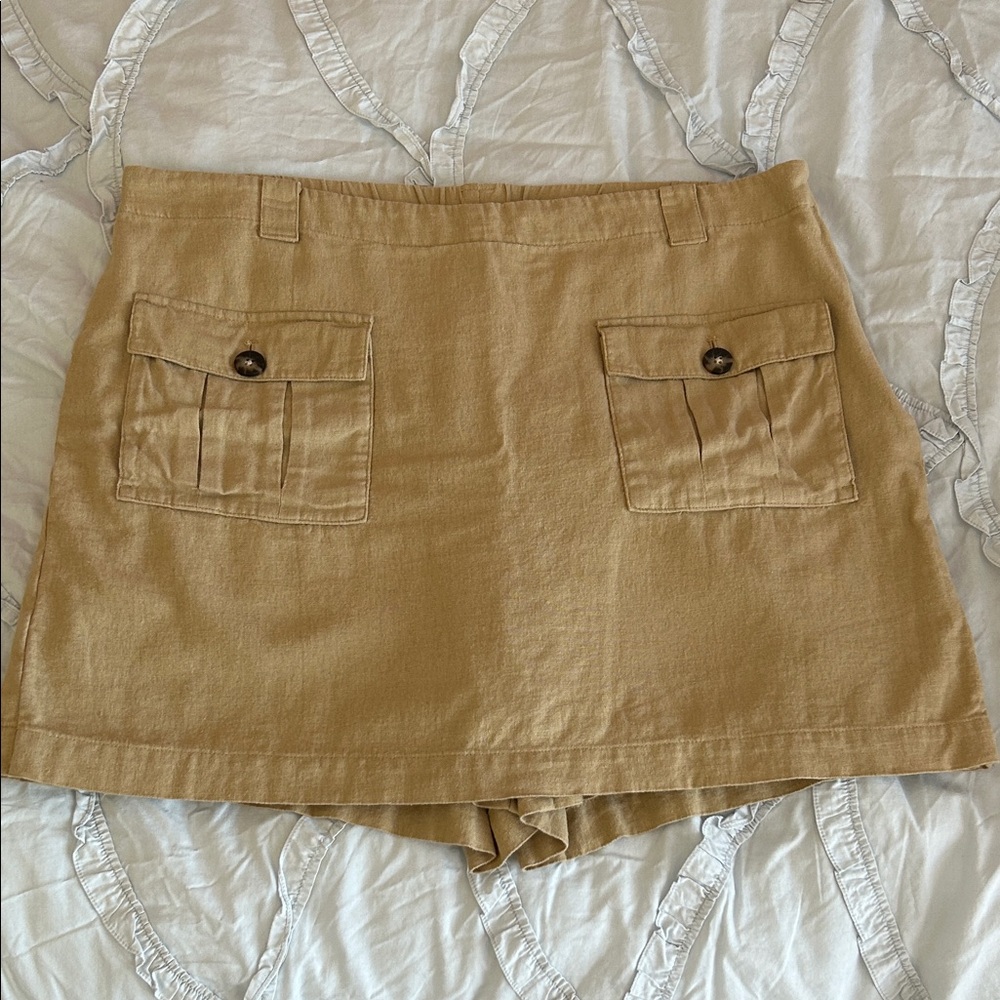 J. Jill Tan Cargo Skort with Front Pockets